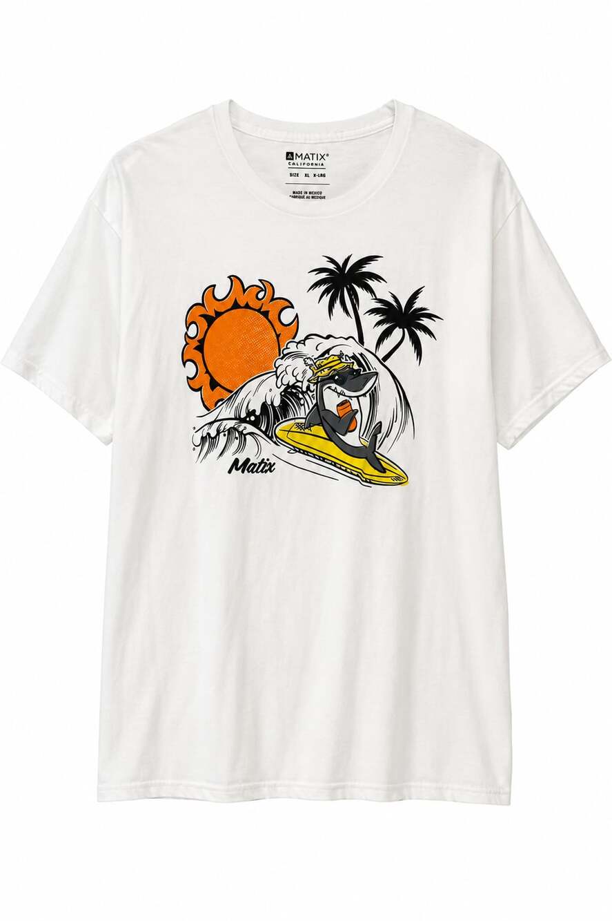Matix California Shark Surfing Graphic T-Shirt